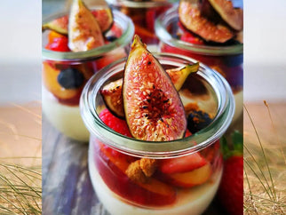 Baked Yogurt, Honey Roasted Figs, Plums, Nectarines and Berries - Adnams PLC