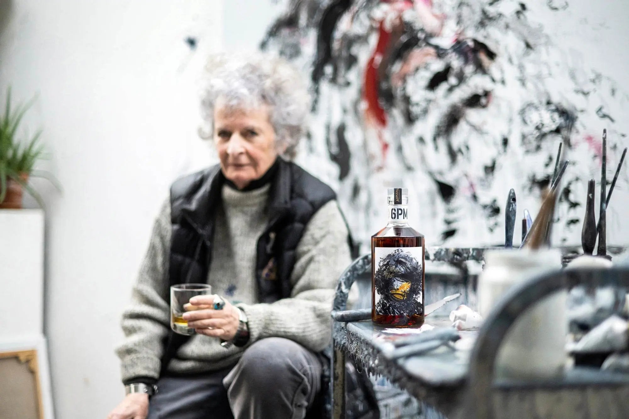 Maggi Hambling x Adnams 6PM Triple Malt Whisky Collaboration