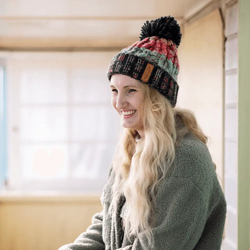 Adnams Navy & Pink Bobble Hat - Adnams PLC