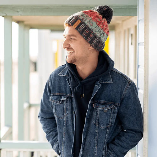 Adnams Navy & Pink Bobble Hat - Adnams PLC