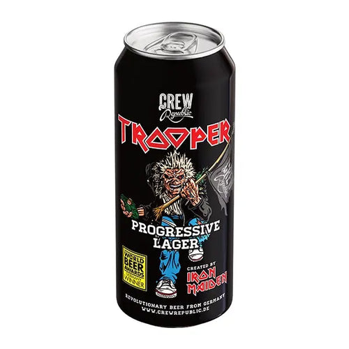 Trooper Progressive Lager Cans