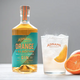 Adnams Orange and Sea Buckthorn Gin Bottle with perfect serve. A zesty G&T with a slice of fresh orange. 